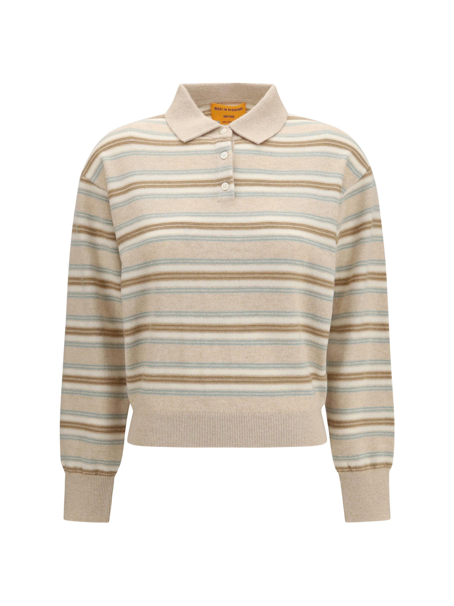 Guest In Residence Women College Striped Polo Sweater GUEST IN RESIDENCE