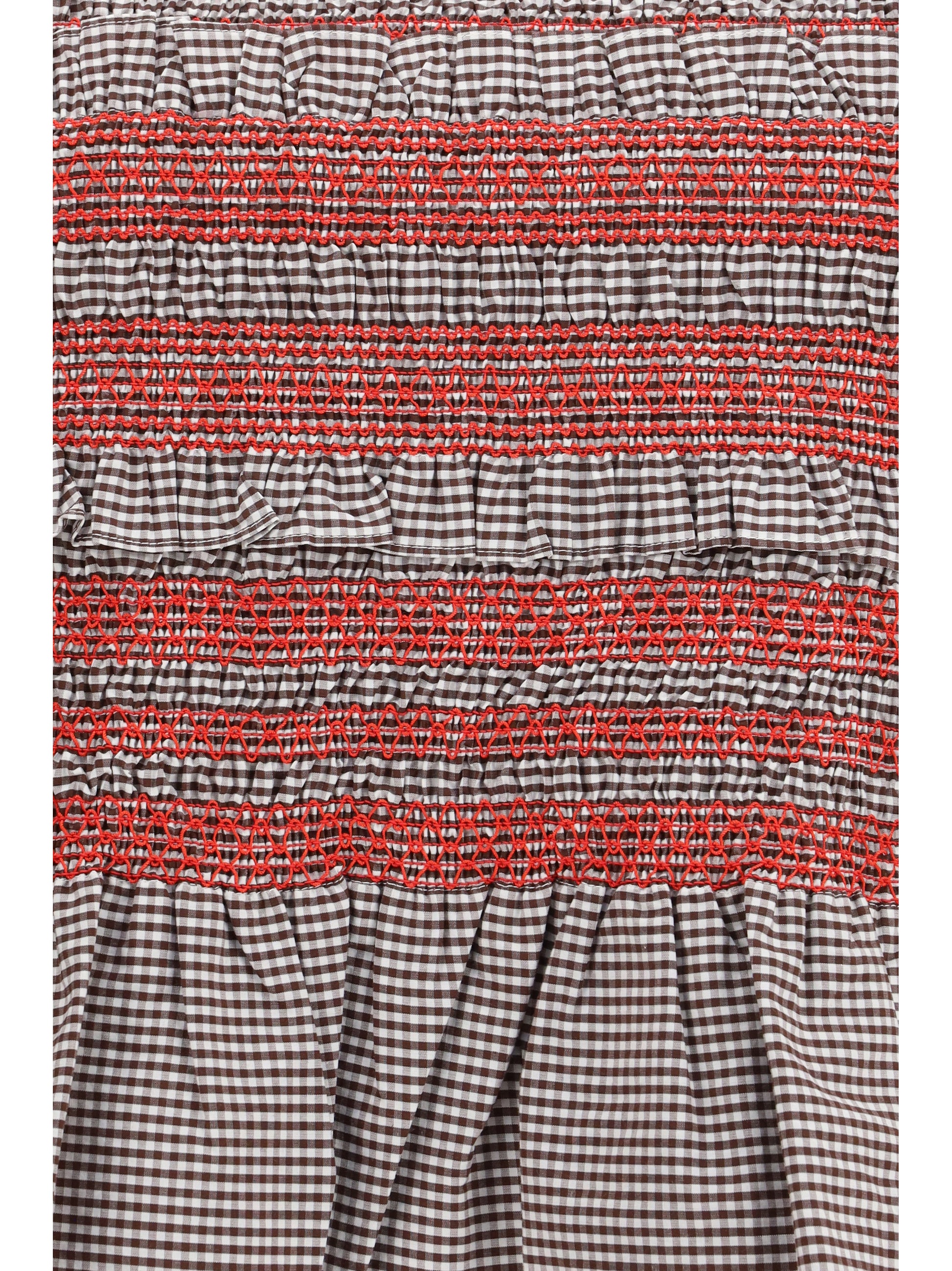 Ganni Women Elastic Printed Top With Ruching And Side Ties GANNI