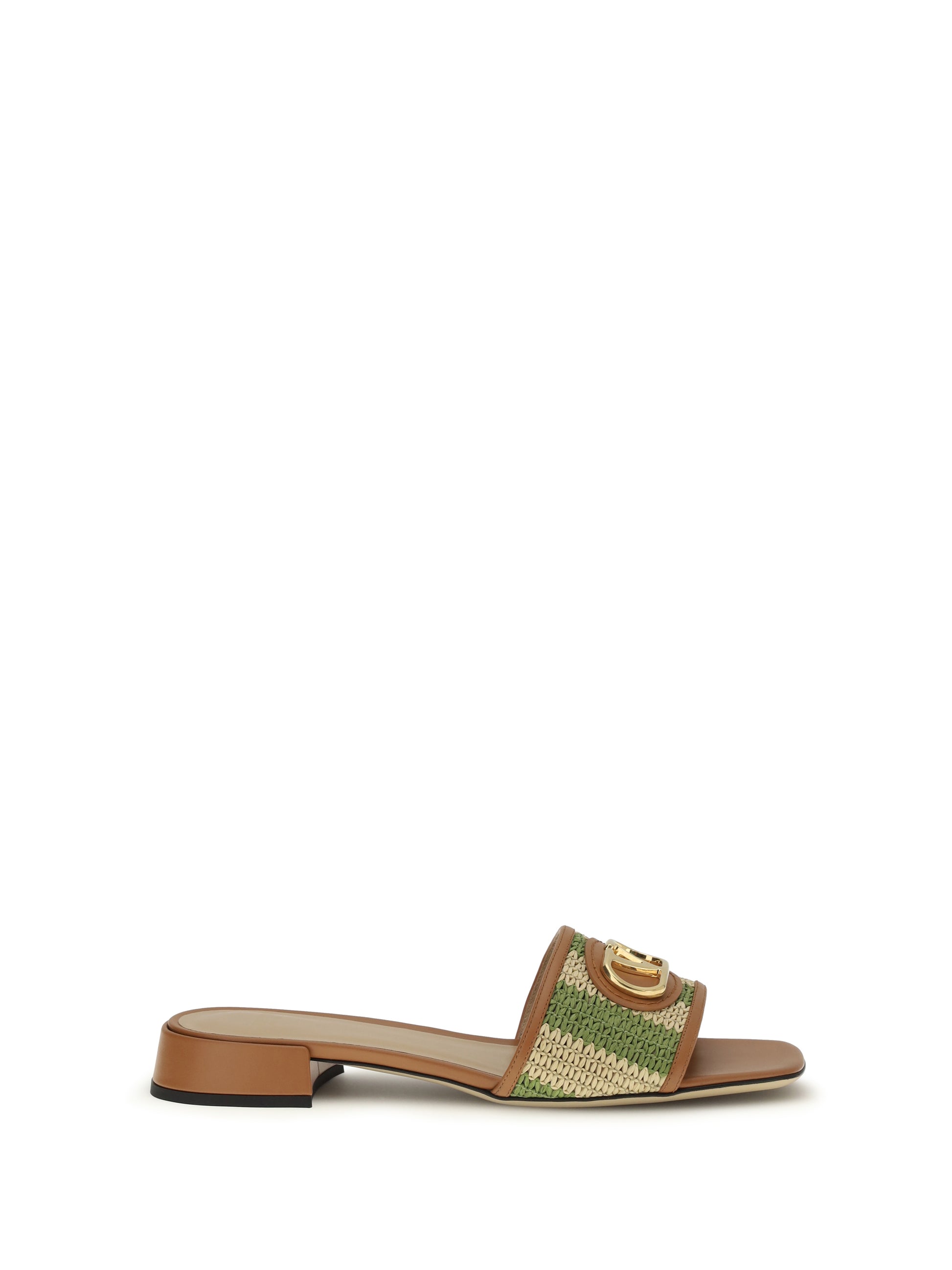 Valentino Garavani Women Vlogo Signature Raffia Slide Sandals VALENTINO GARAVANI