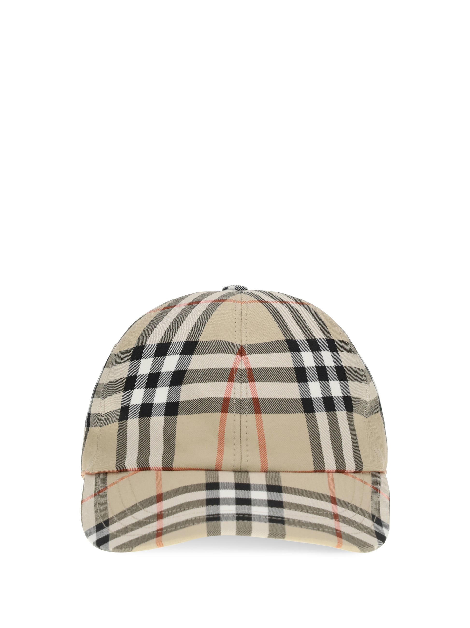 Burberry Men Check Cotton Baseball Cap BURBERRY