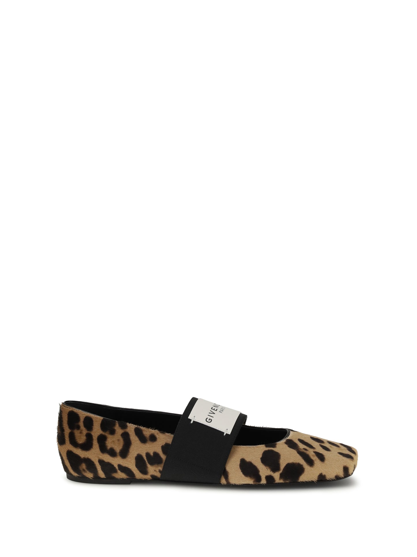 Givenchy Women Leopard Print Sliced Square Ballerinas GIVENCHY