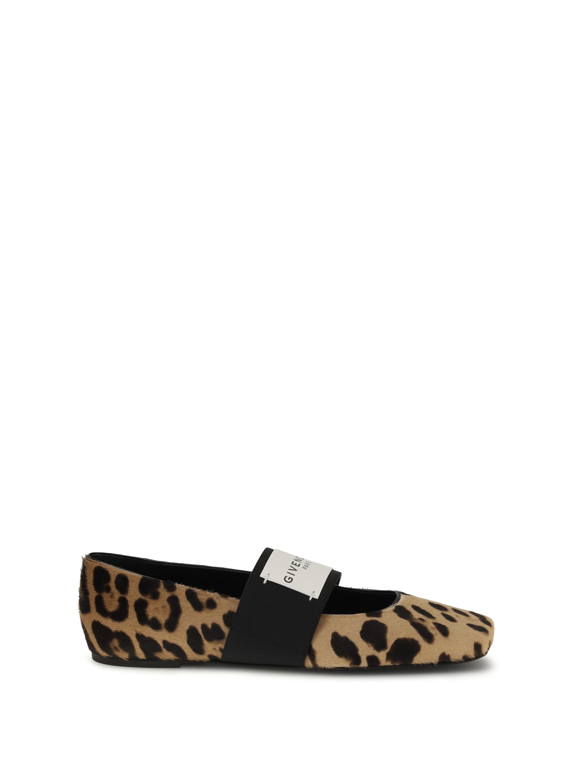 Givenchy Women Leopard Print Sliced Square Ballerinas GIVENCHY