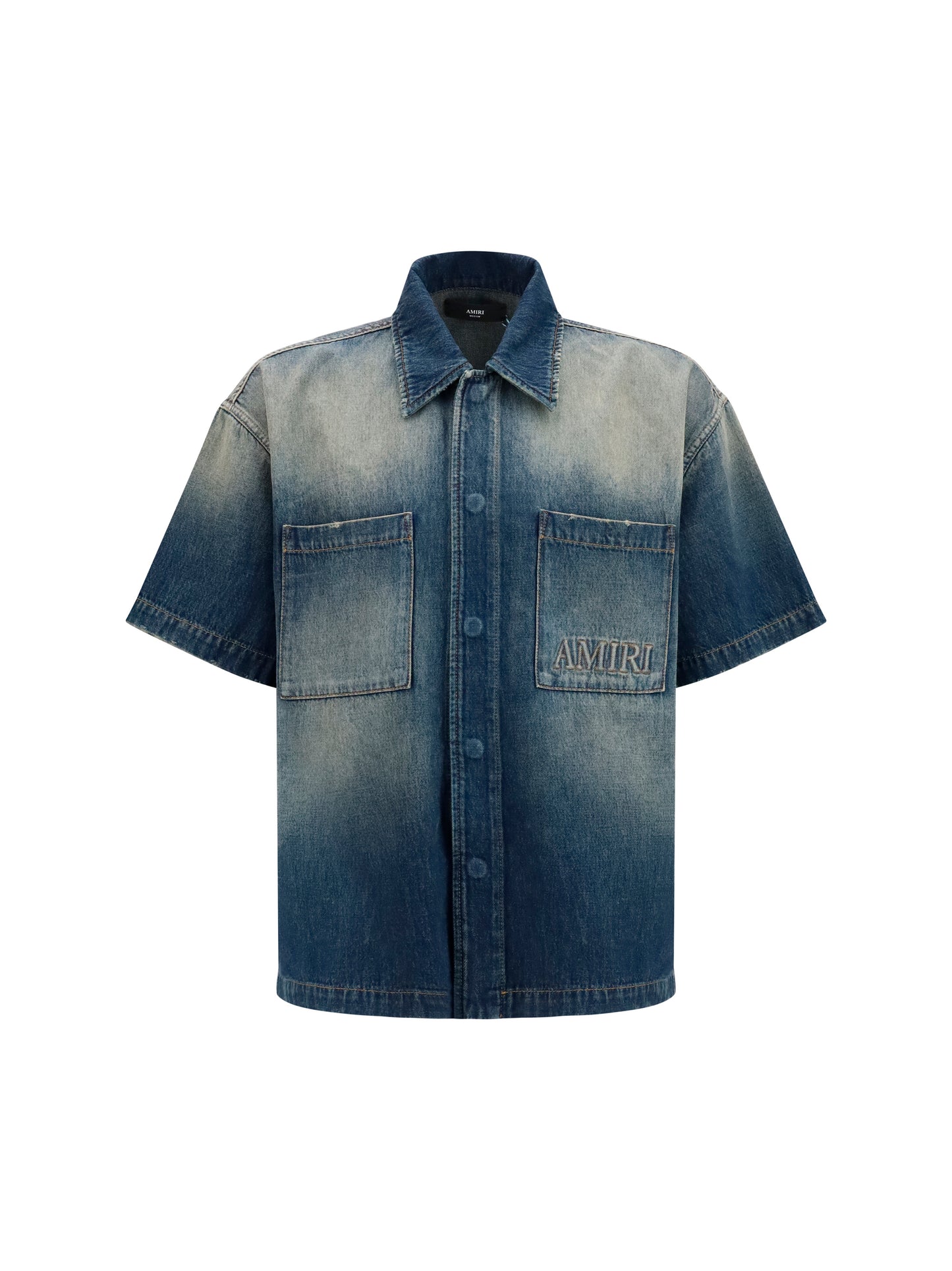 Amiri Men Embroidered Logo Denim Shirt AMIRI