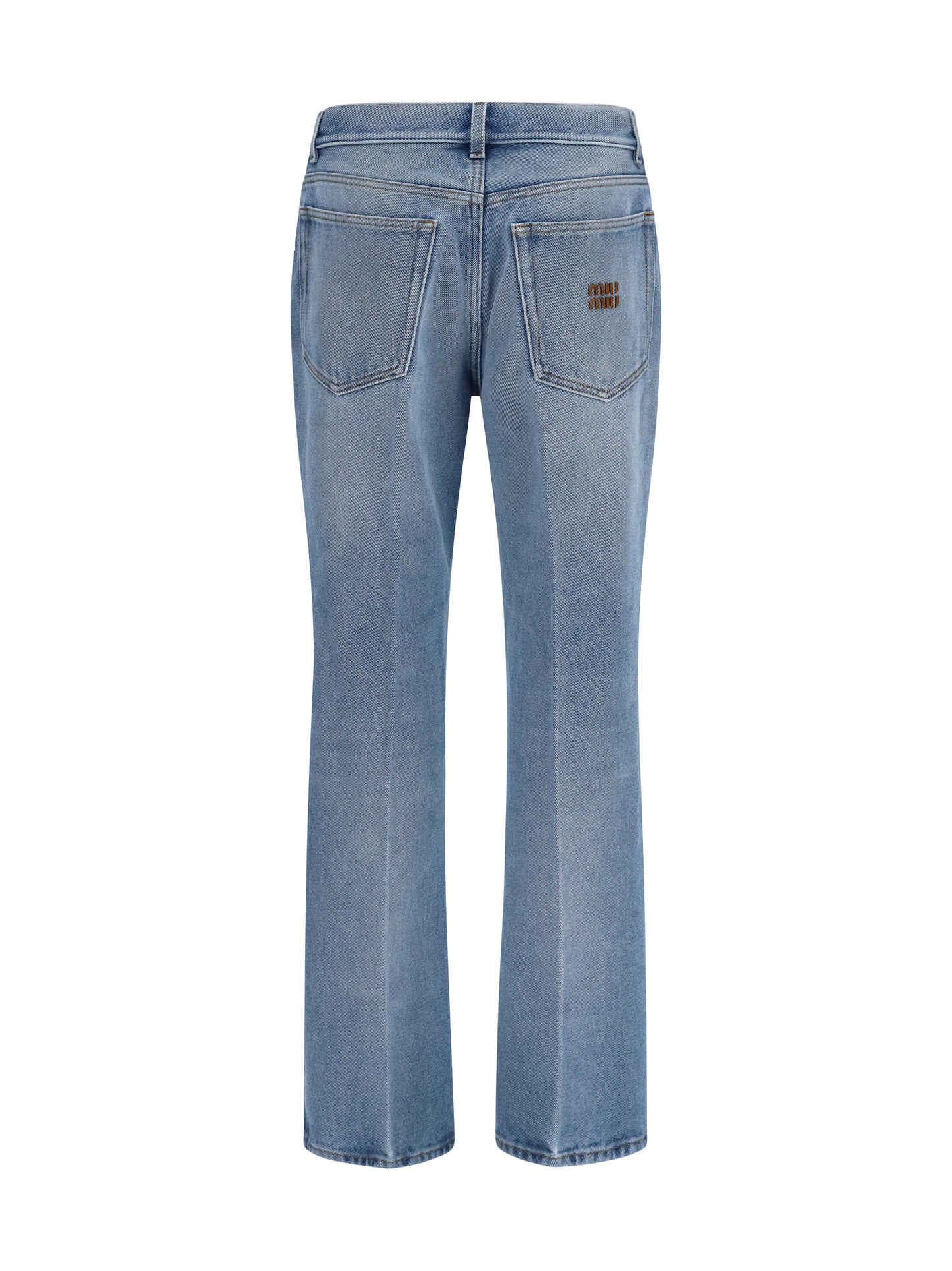 Miu Miu Women Washed Denim Five-Pocket Jeans MIU MIU