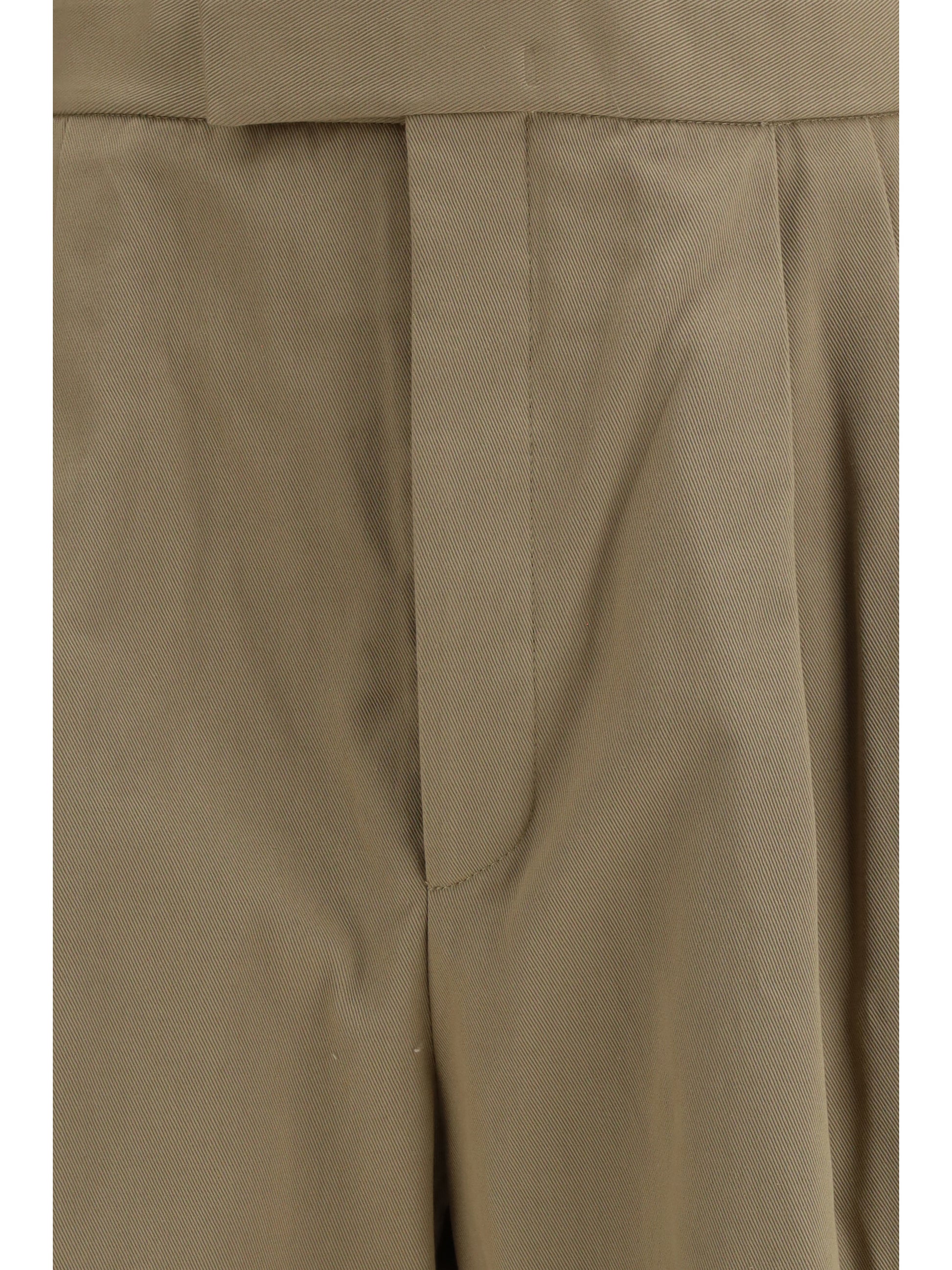Thom Browne Men Cotton Gabardine Pants With Double Pleats THOM BROWNE