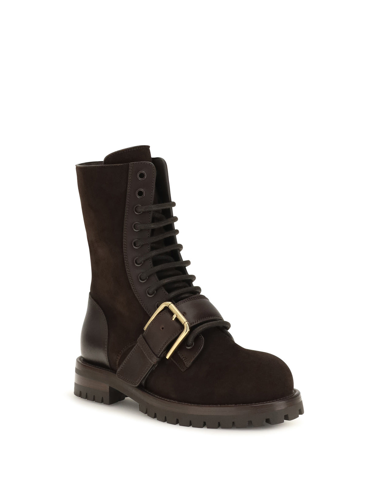Dolce & Gabbana Women Leather And Suede Buckle Ankle Boots DOLCE & GABBANA