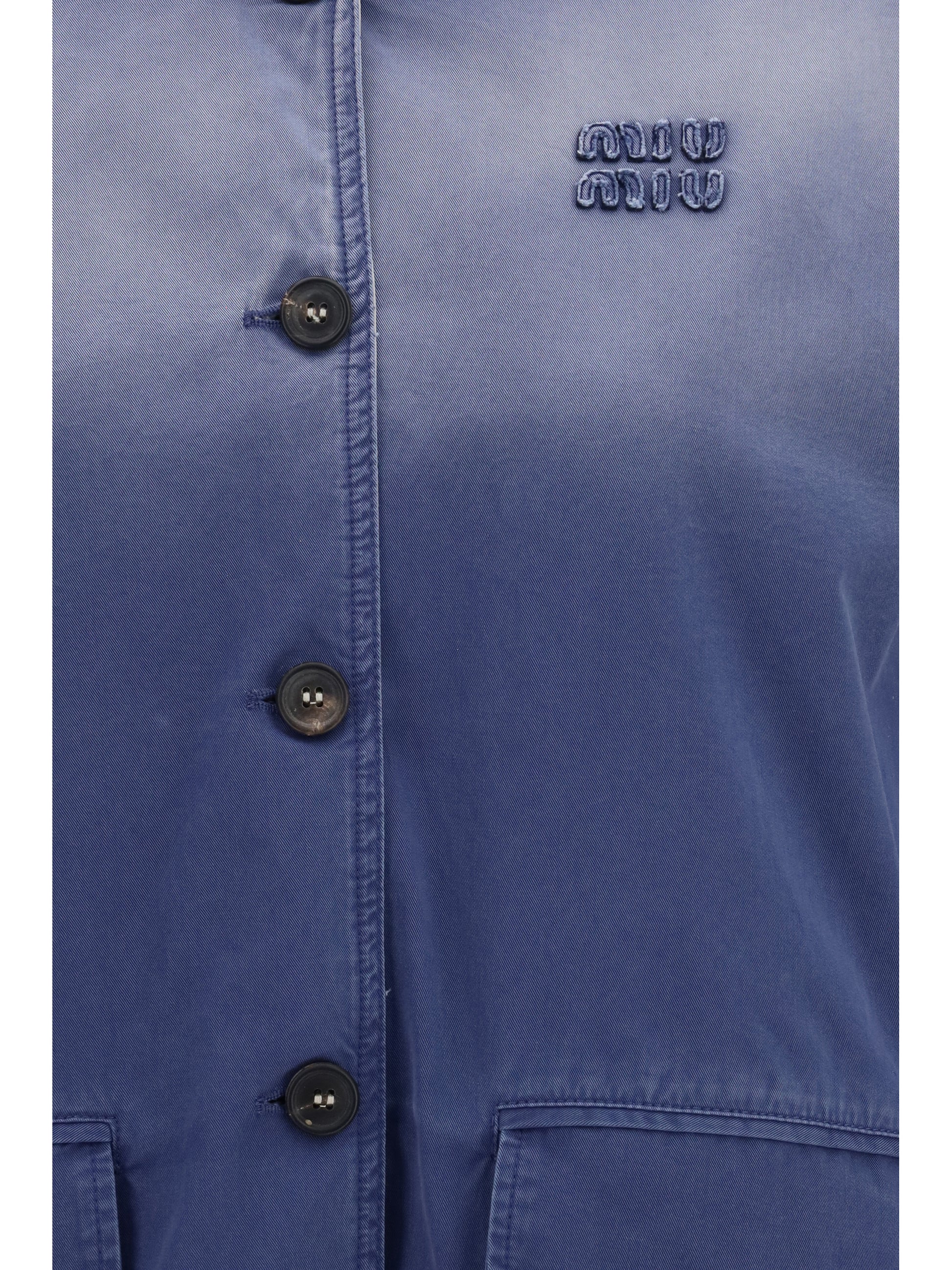 Miu Miu Women Old Washed Twill Jacket MIU MIU