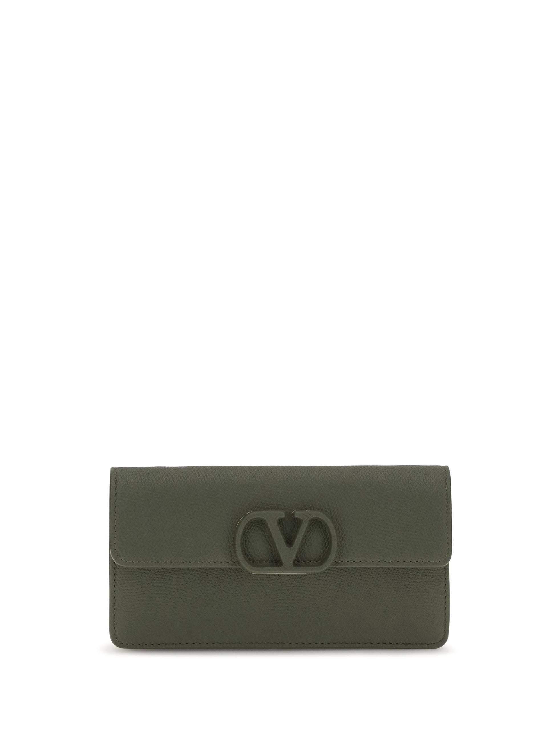 Valentino Garavani Women Vlogo Signature Grainy Calfskin Chain Wallet VALENTINO GARAVANI