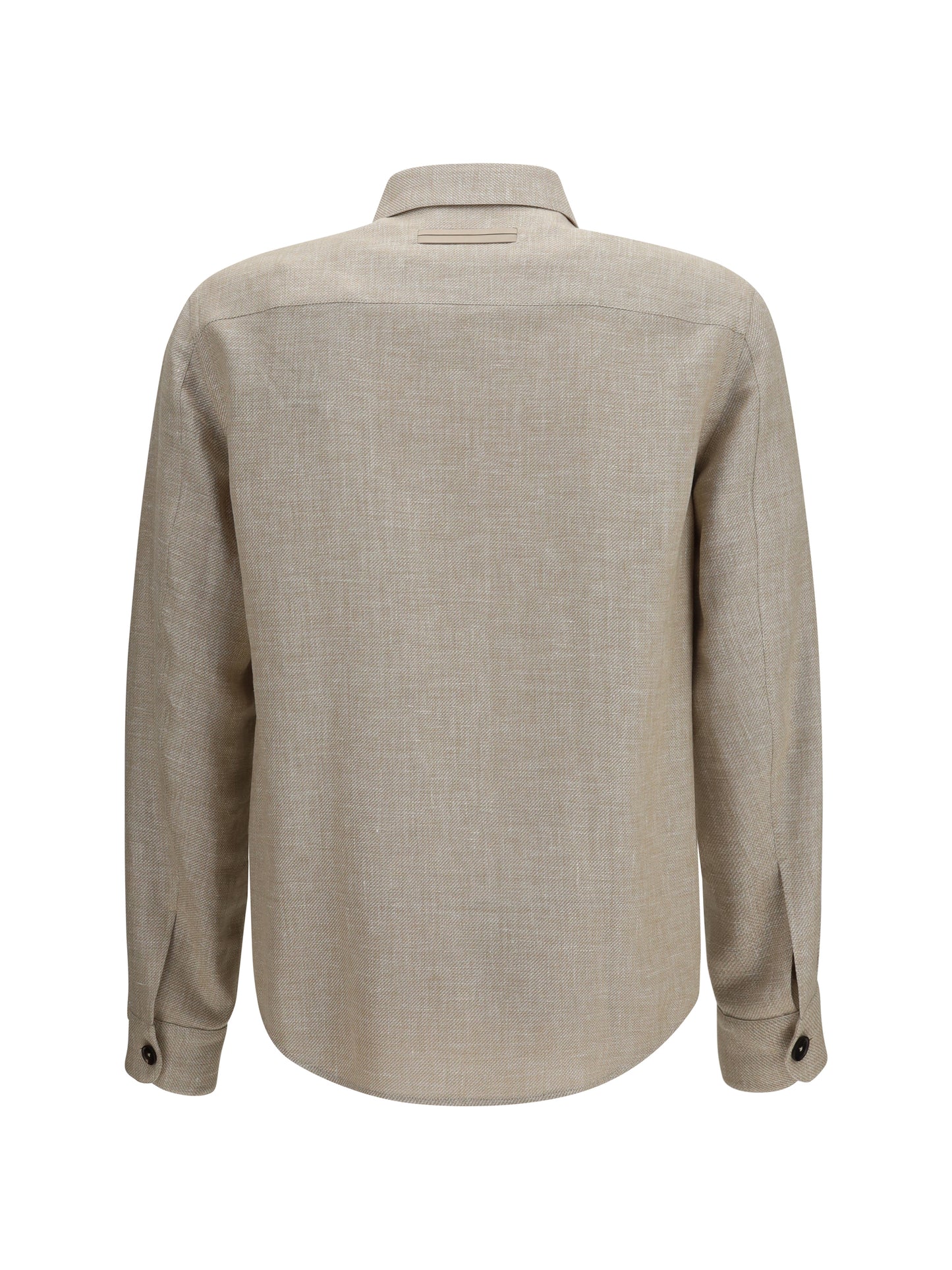 Zegna Men Crossover Overshirt In A Linen, Wool And Silk Blend
