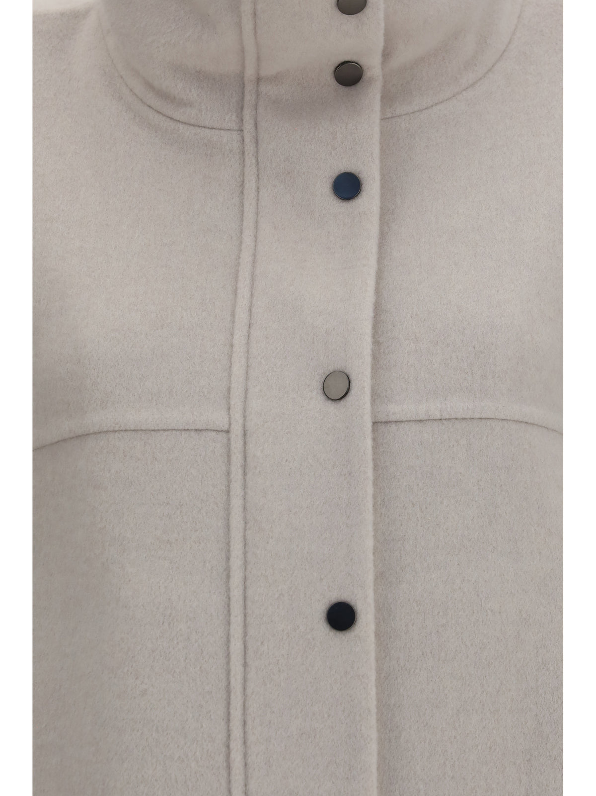 Brunello Cucinelli Women Double-Faced Virgin Wool And Cashmere Outerwear With Detachable Shearling Insert BRUNELLO CUCINELLI