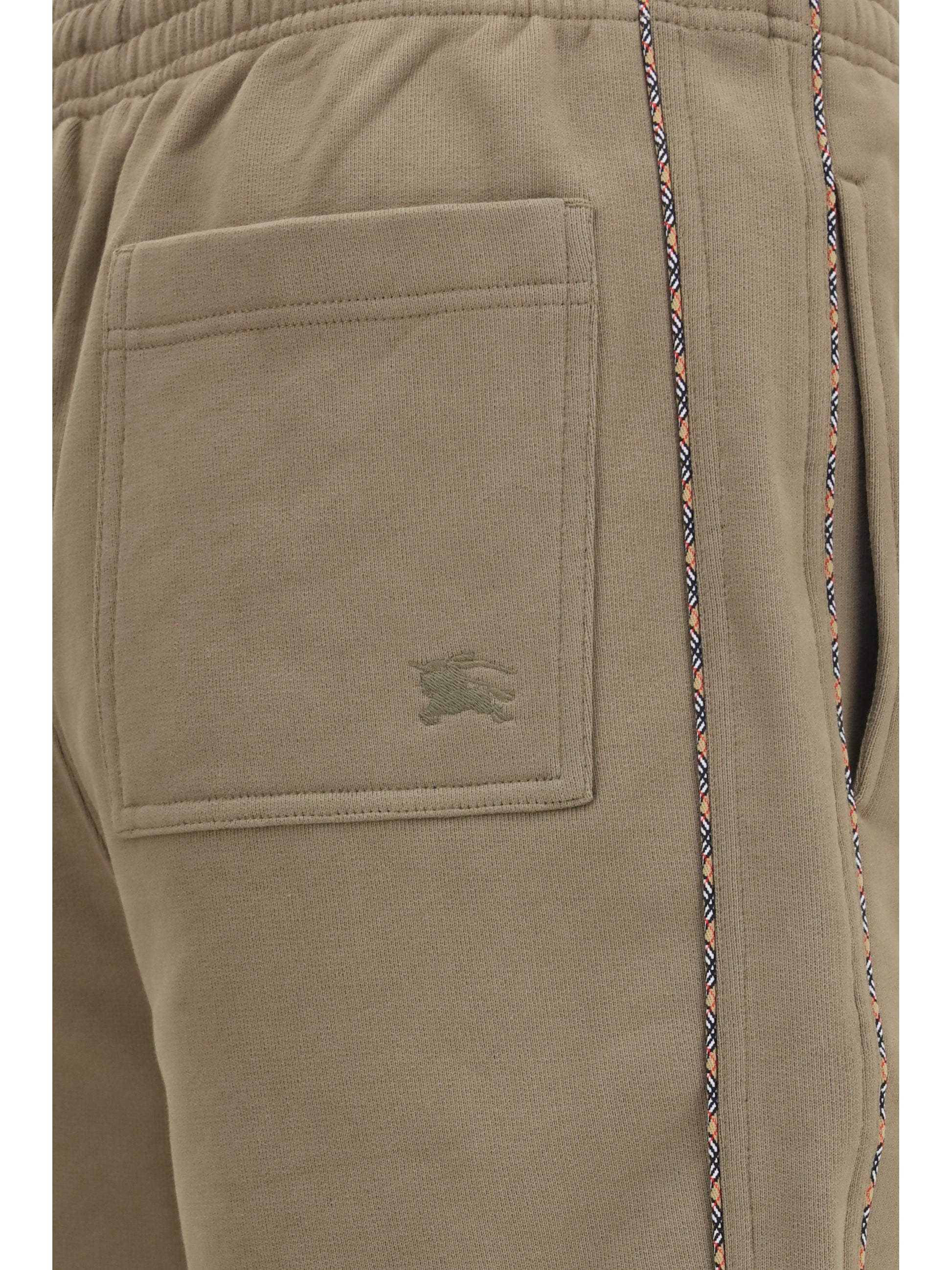 Burberry Men Cotton Shorts With Check Trims BURBERRY