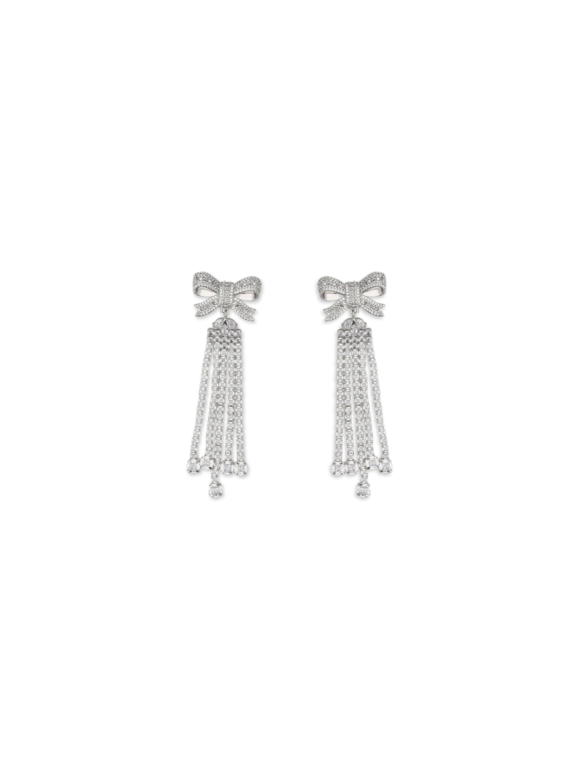 Self-Portrait Women Crystal Bow Drop Earrings SELF-PORTRAIT