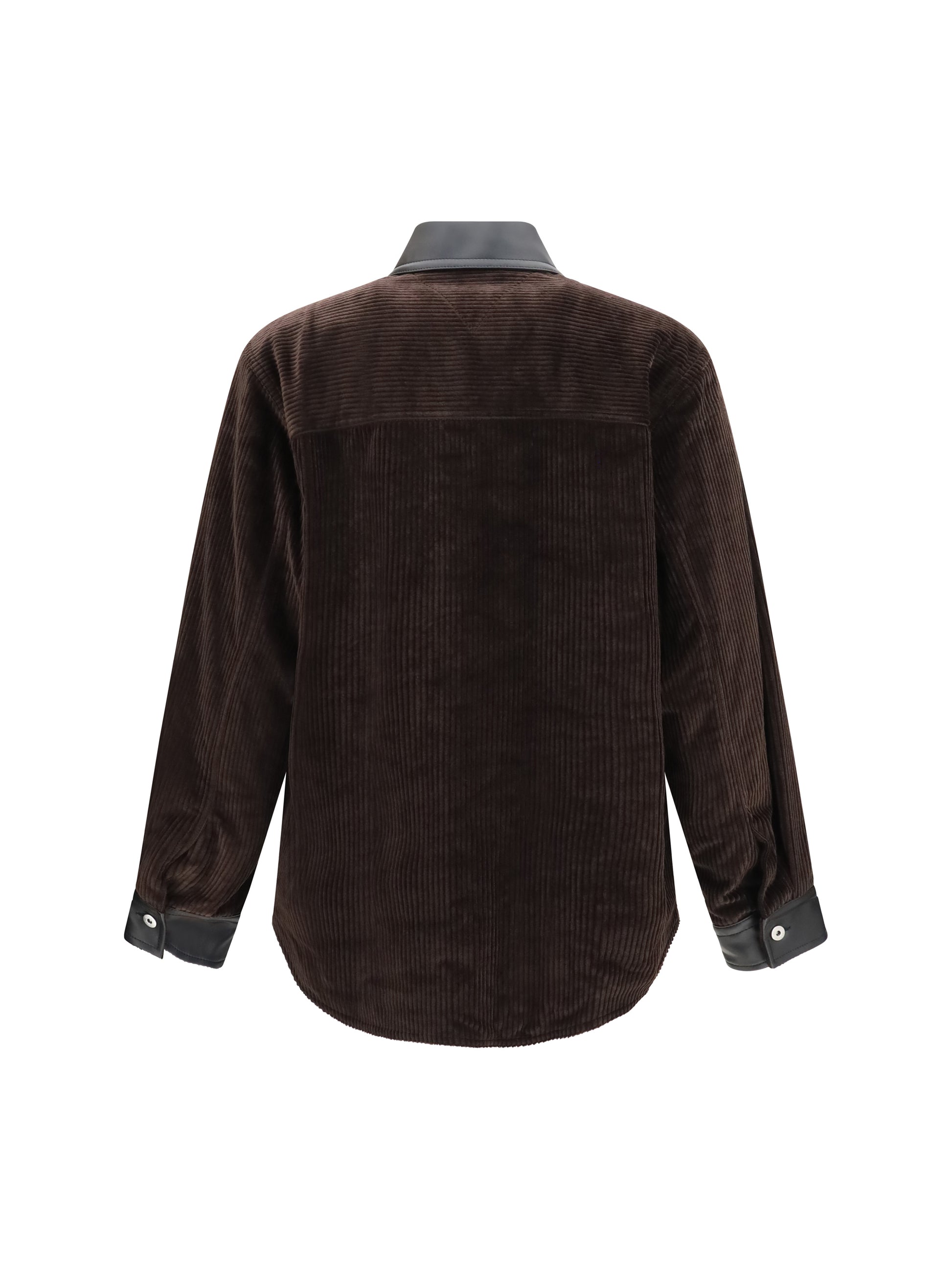 Bottega Veneta Men Corduroy Jacket With Leather Collar BOTTEGA VENETA