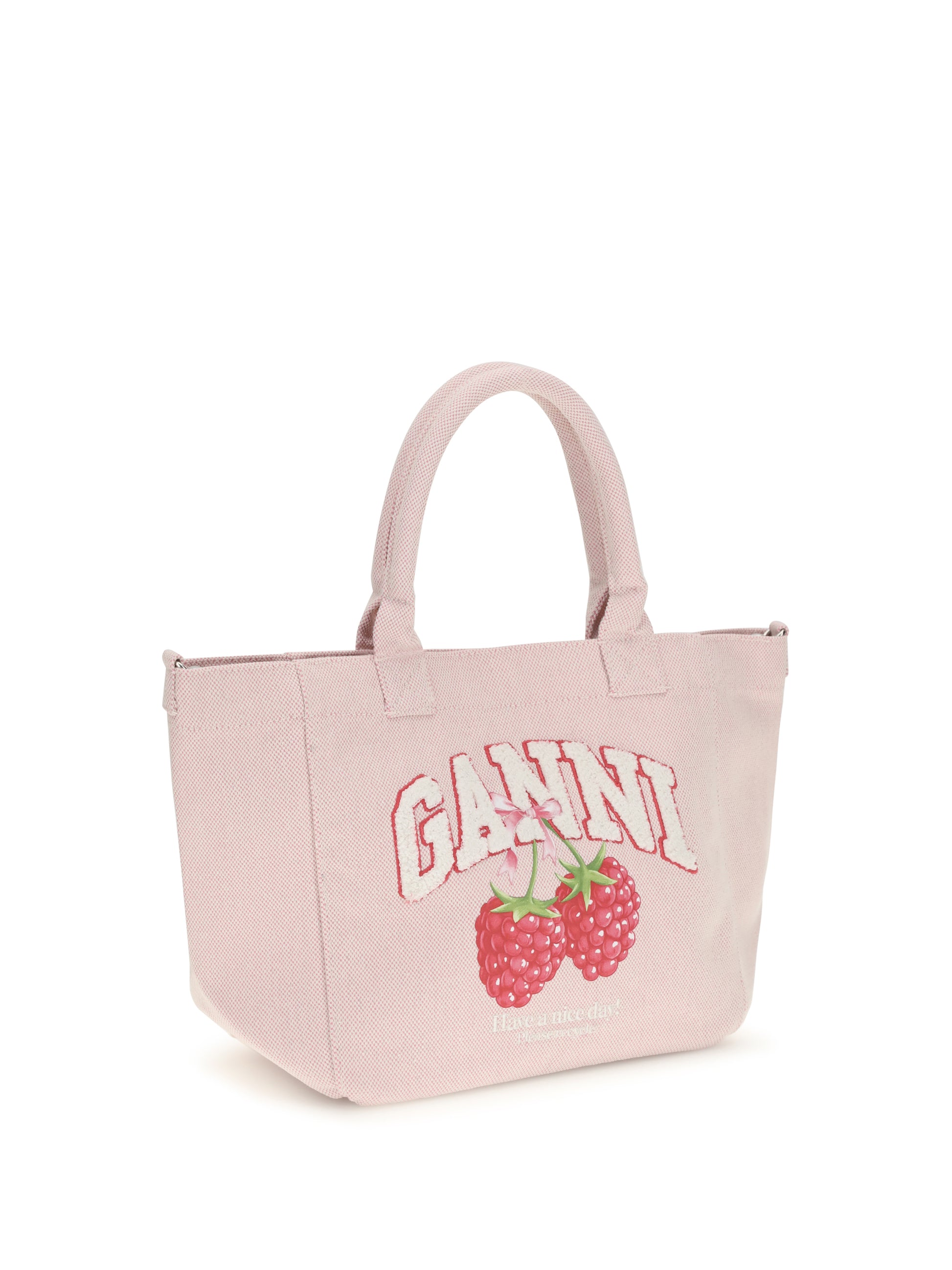 Ganni Women Small Easy Shopper Raspberry Print GANNI