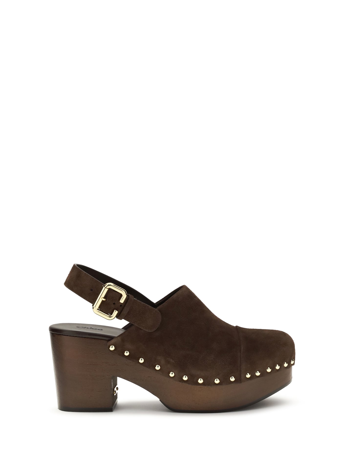 Chloé Women Jeannette Wedge Clogs In Glossy Calfskin CHLOE