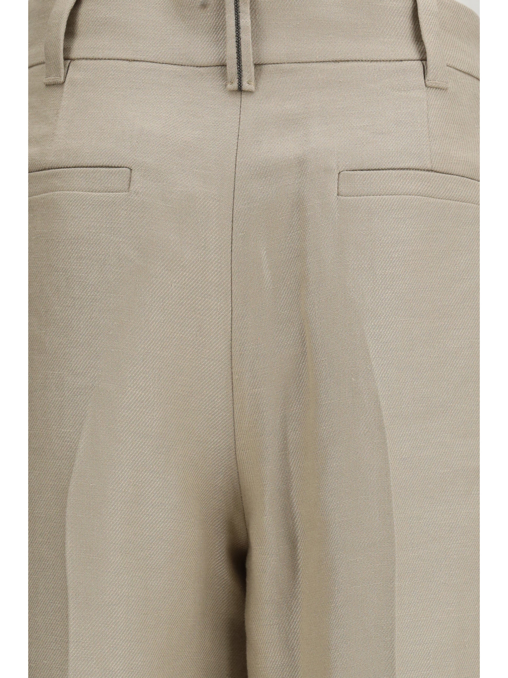 Brunello Cucinelli Women Linen Trousers BRUNELLO CUCINELLI