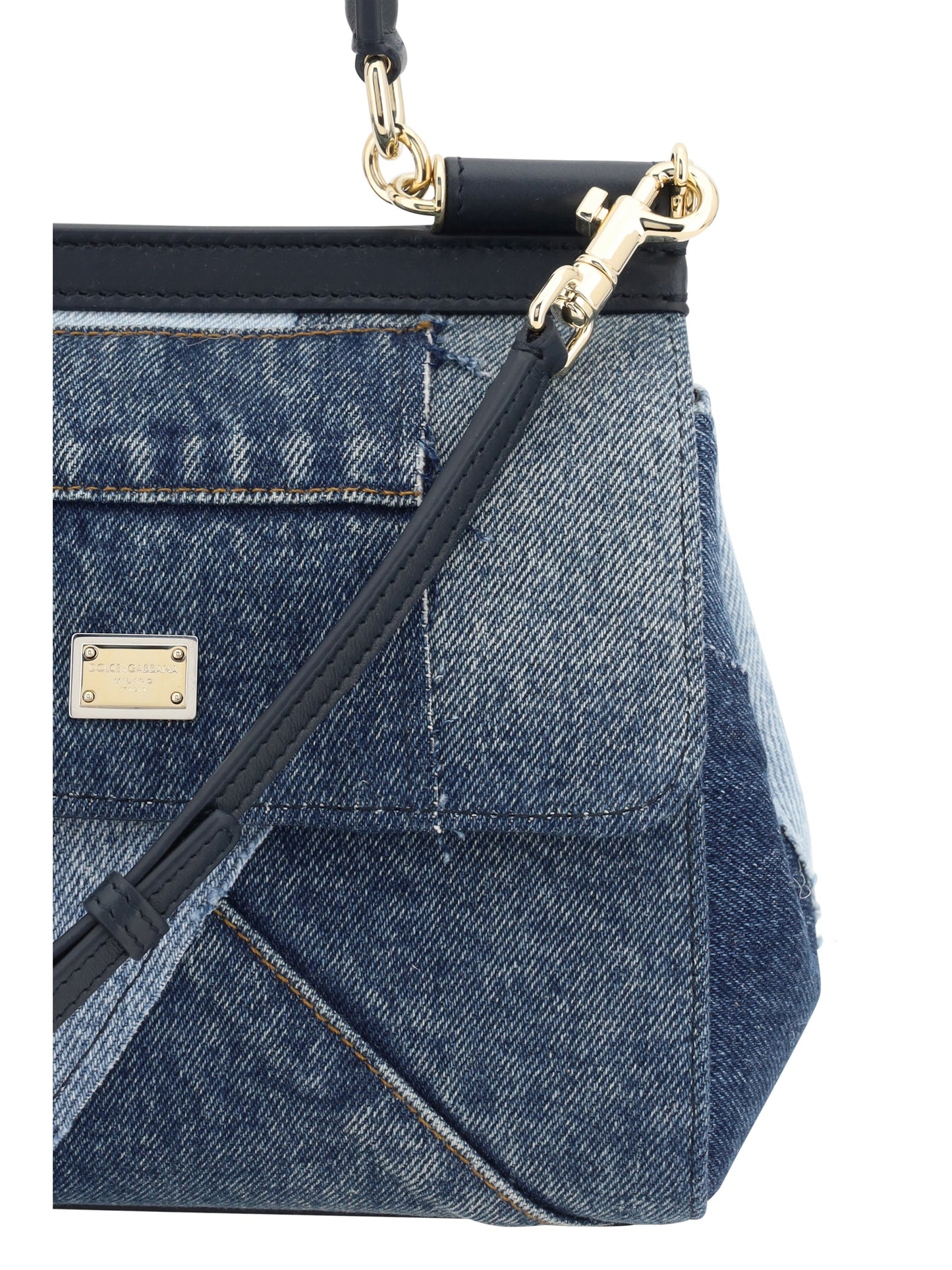 Dolce & Gabbana Women Small Sicily Denim And Calf Leather Handbag DOLCE & GABBANA