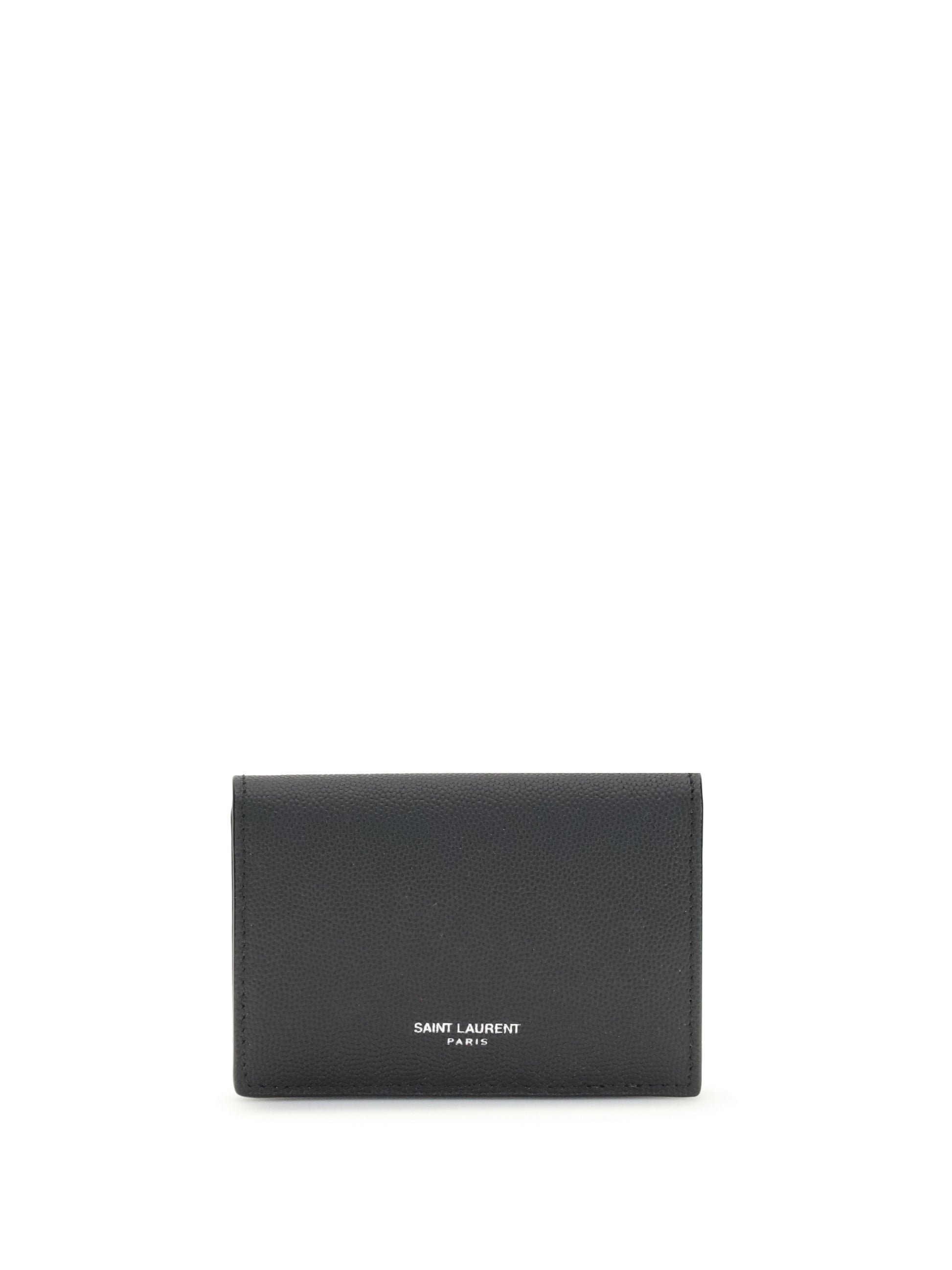 Saint Laurent Men Grain De Poudre Leather Business Card Holder SAINT LAURENT