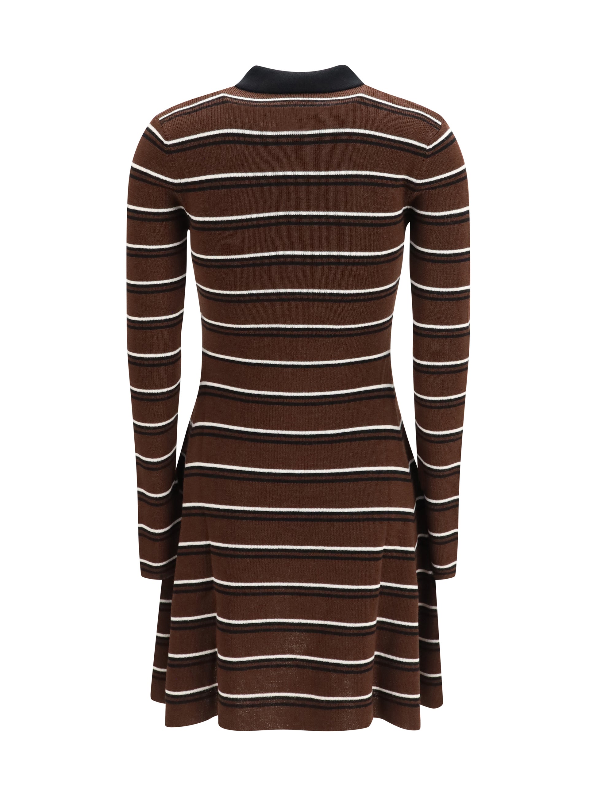 Ganni Women Striped Wool Polo Dress GANNI