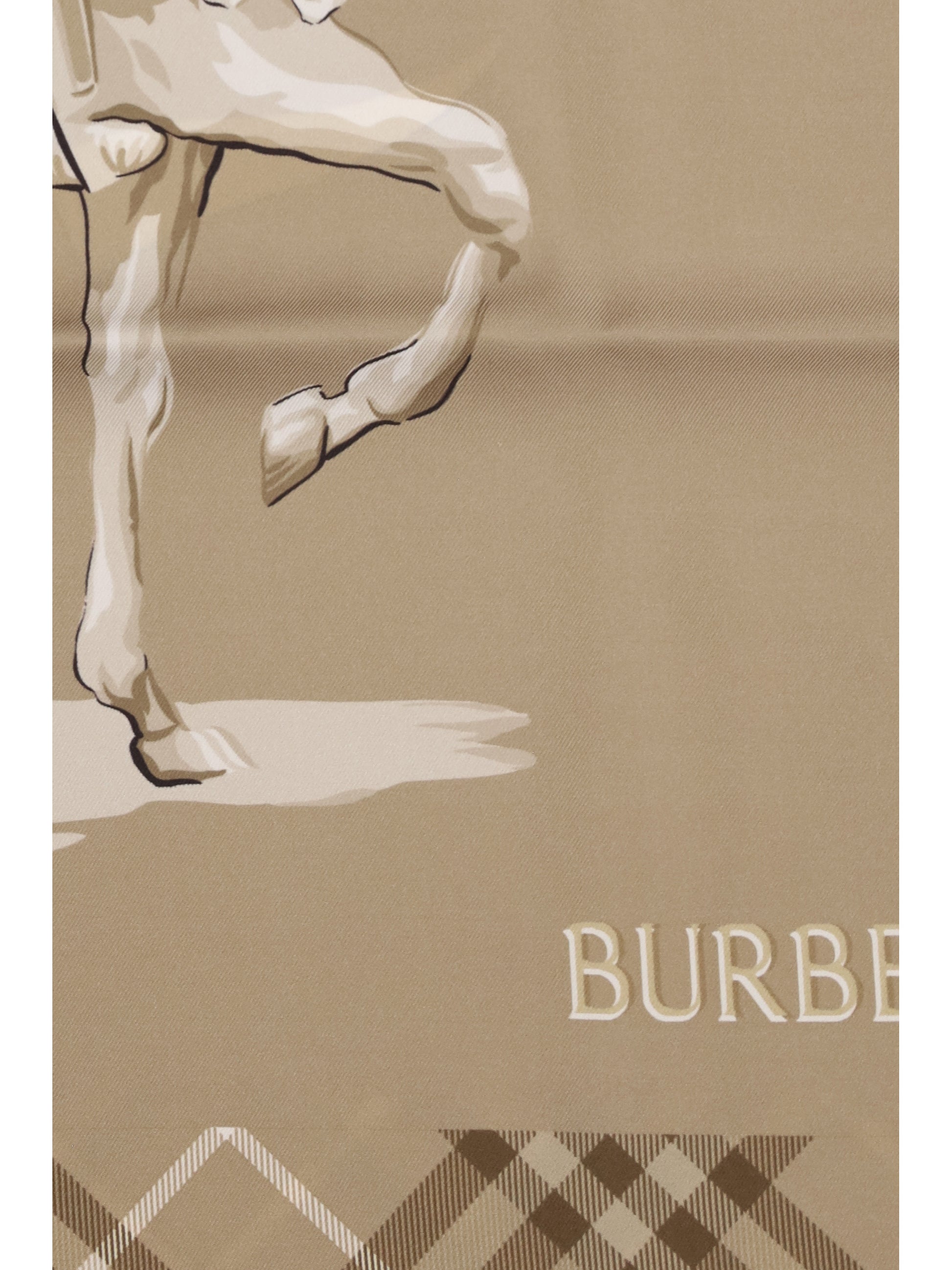 Burberry Men Silk Scarf With Archive Equestrian Knight BURBERRY