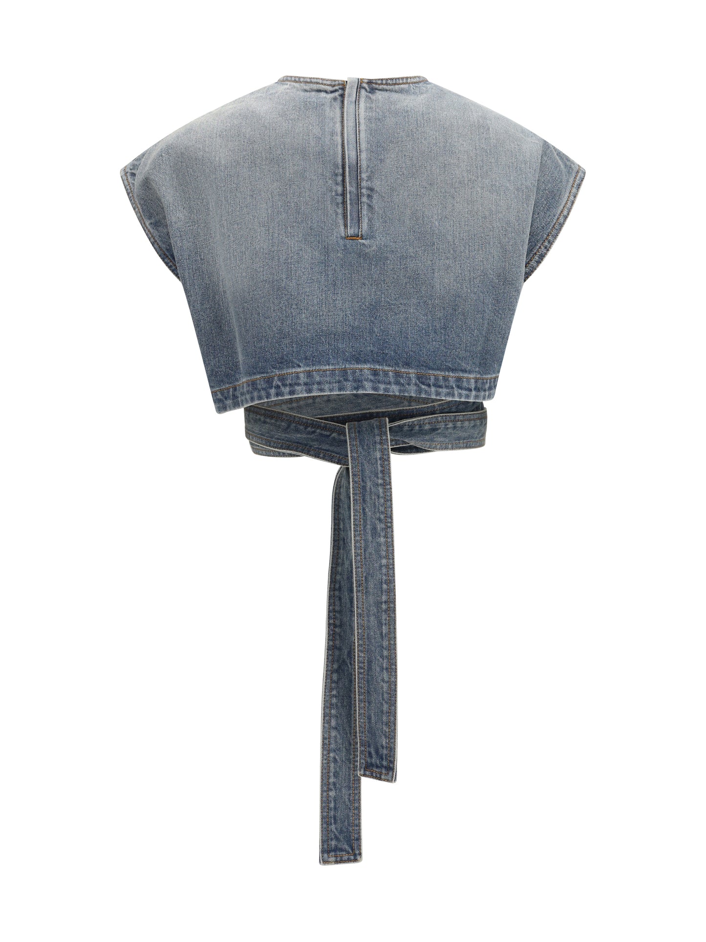 Alaïa Women Denim Belt Top ALAIA