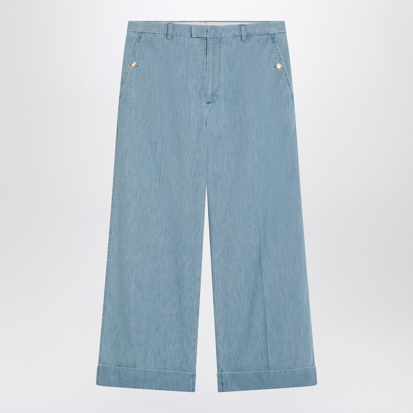 Valentino Light Blue Wide Jeans With Cuff Men VALENTINO