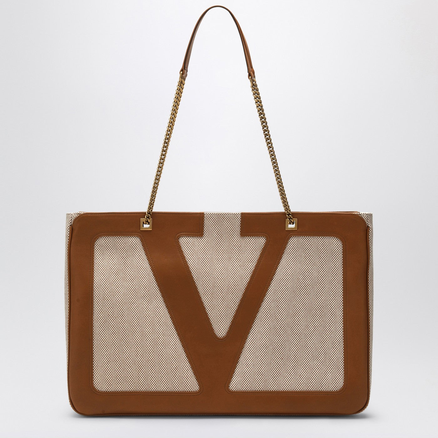 Valentino Garavani Large Viva Superstar Bag In Natural/Spice Canvas Women VALENTINO GARAVANI