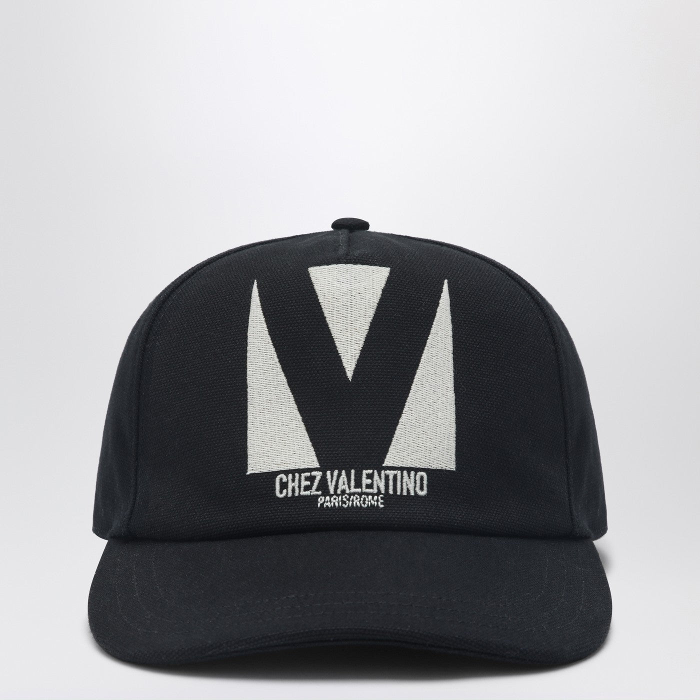 Valentino Garavani Chez Valentino Black Baseball Cap Men VALENTINO GARAVANI