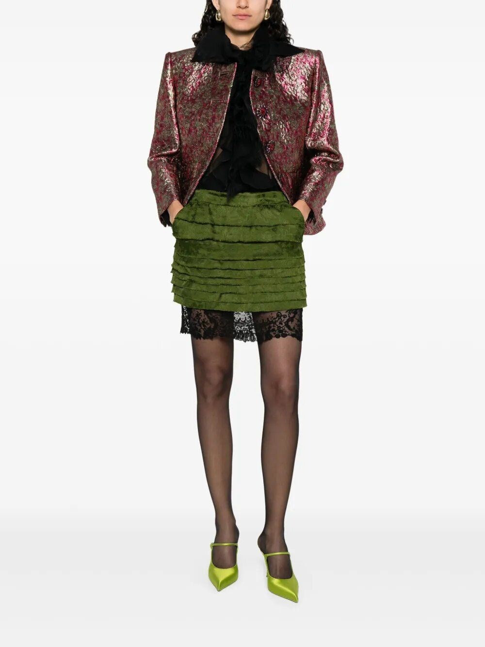 Saint Laurent Women Jacquard Miniskirt SAINT LAURENT