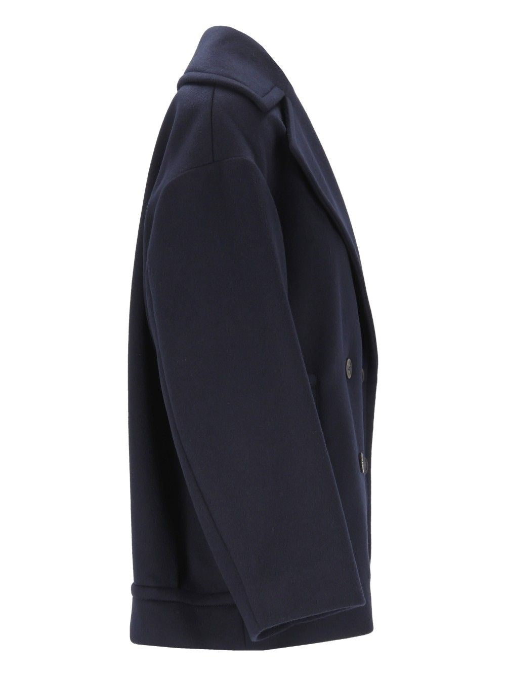 Weekend Max Mara Women Double-Breasted Double Wool Pea Coat WEEKEND MAX MARA