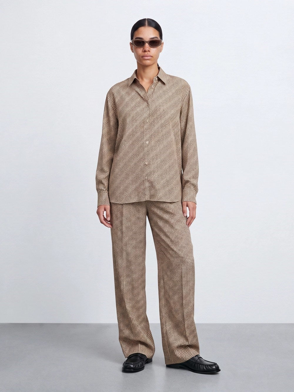 Balenciaga Women Monogram Shirt In Silk Crêpe BALENCIAGA