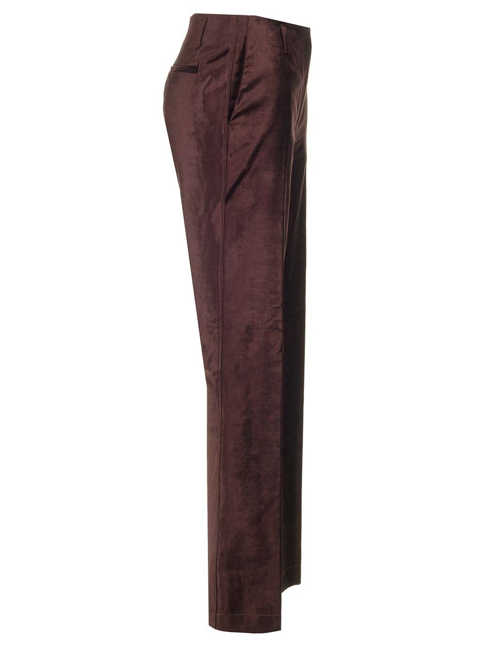 Forte_Forte Women Cotton Viscose Stretch Velvet Trumpet Shaped Pants FORTE FORTE