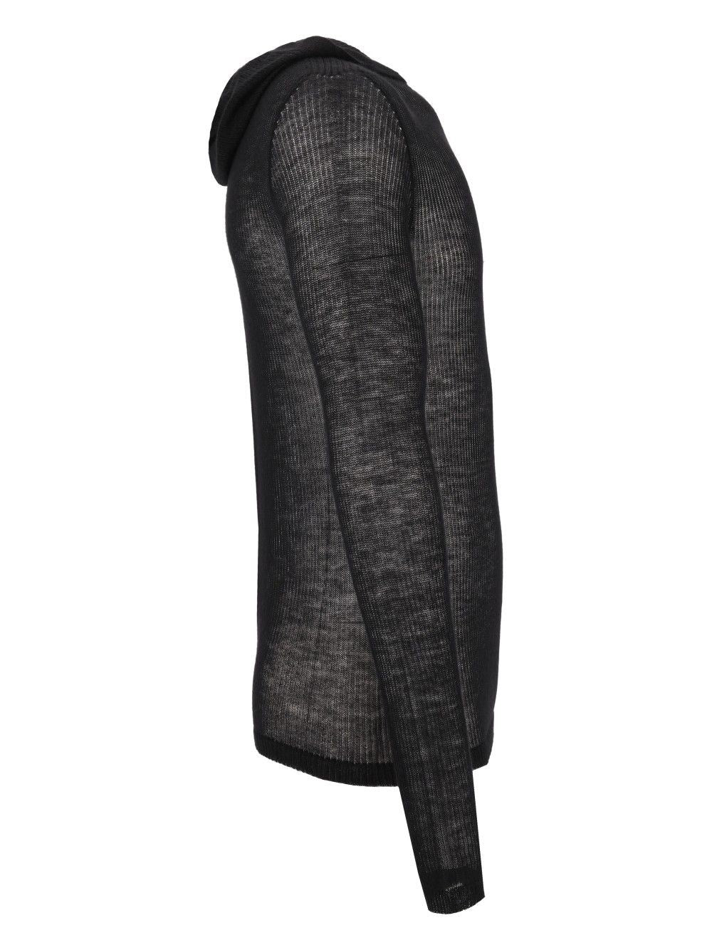 Rick Owens Men Ribbed Cashmere Hooded Pullover RICK OWENS