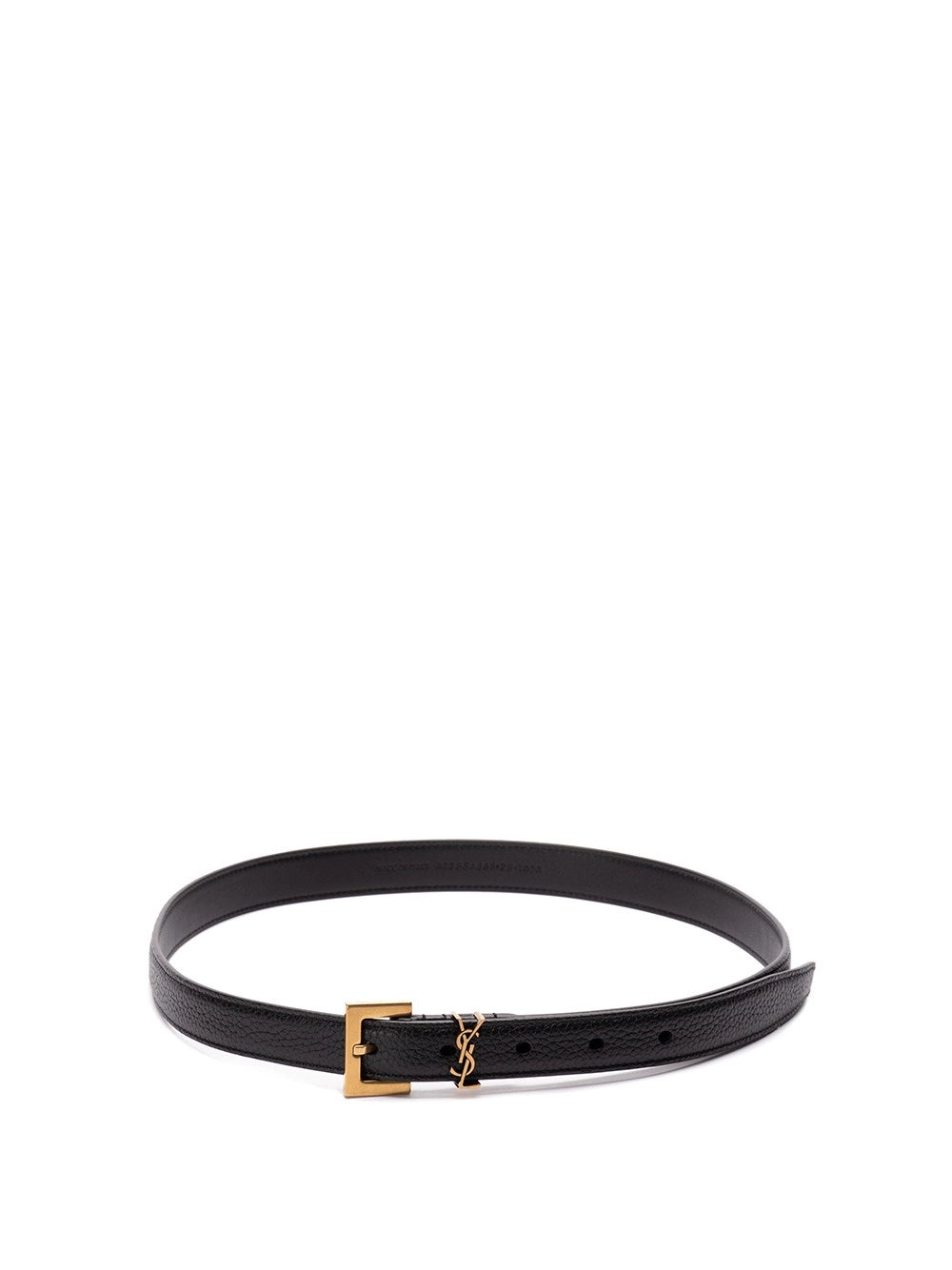 Saint Laurent Women Cassandre Thin Belt In Grained Leather SAINT LAURENT