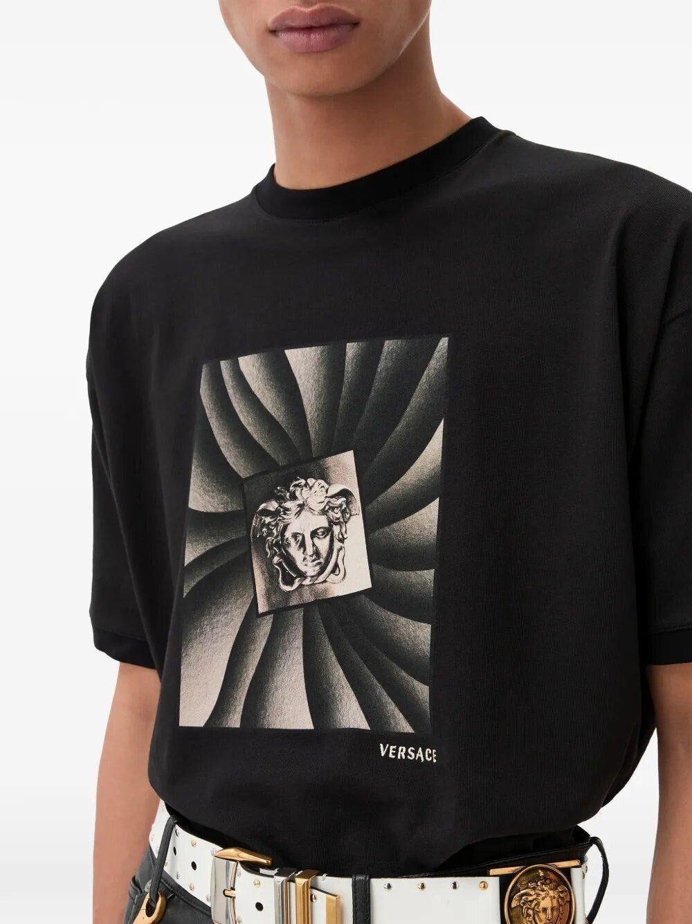 Versace Men Regular-Fit Cotton Jersey T-Shirt With Print VERSACE