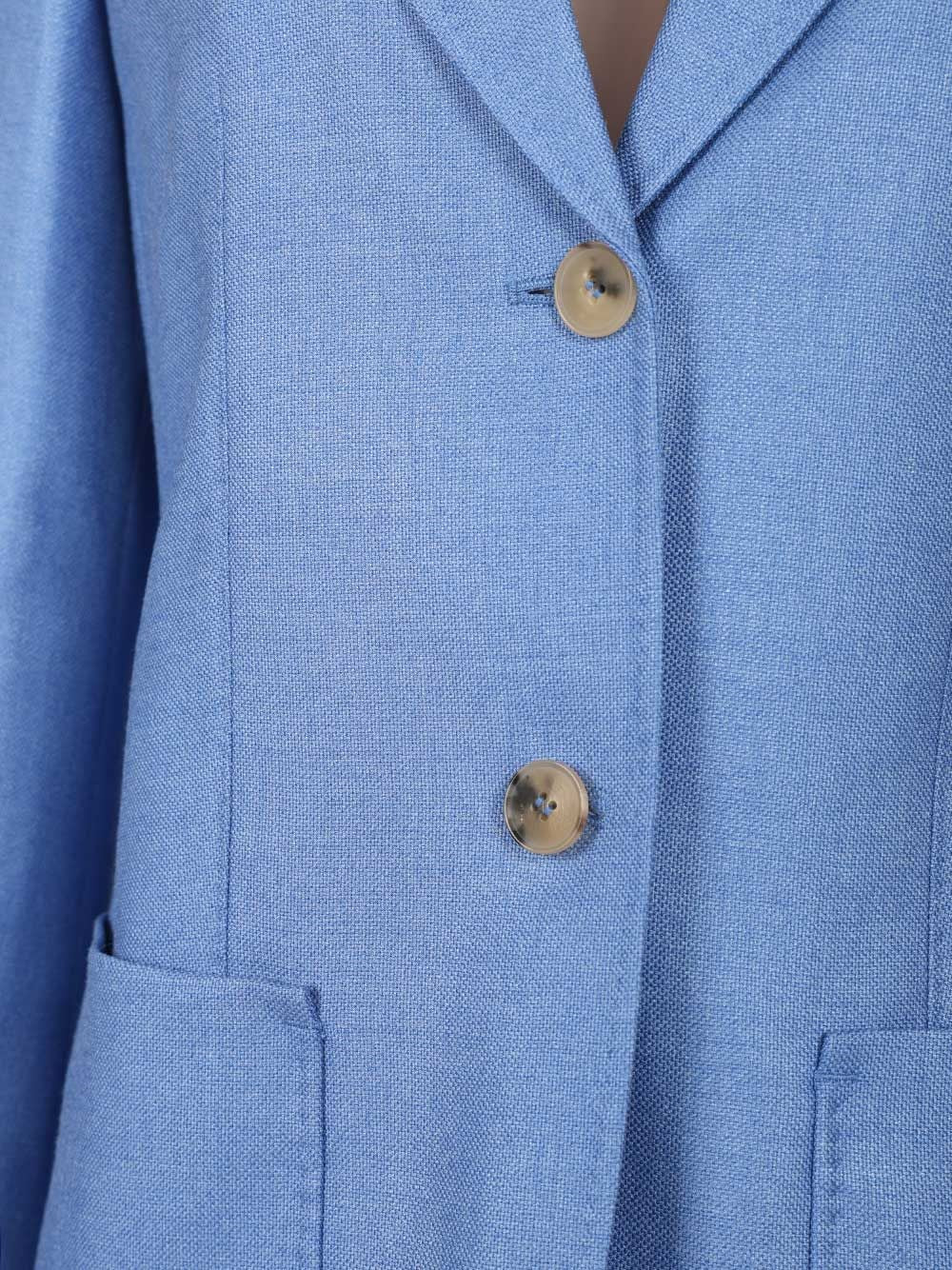 Max Mara Women Single-Breasted Wool And Silk Canvas Blazer MAX MARA