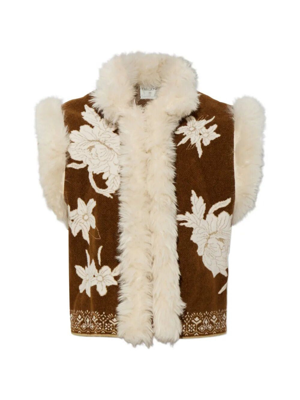 Forte_Forte Women "The Lotus" Eco Fur Jacquard Chenille Vest FORTE FORTE
