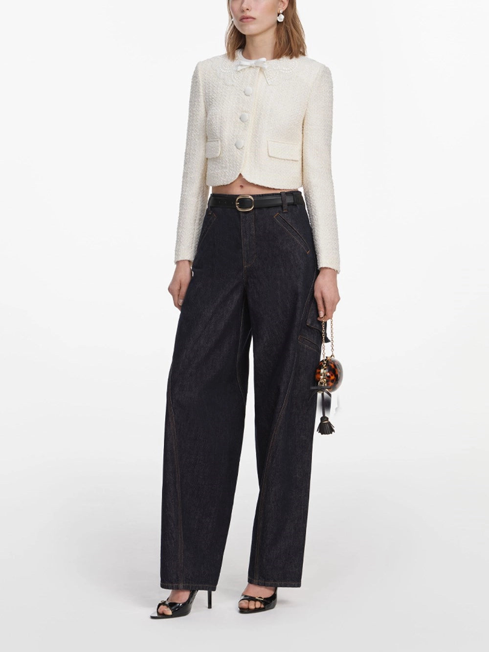 Self-Portrait Women Boucle Lace Collar Jacket SELF-PORTRAIT