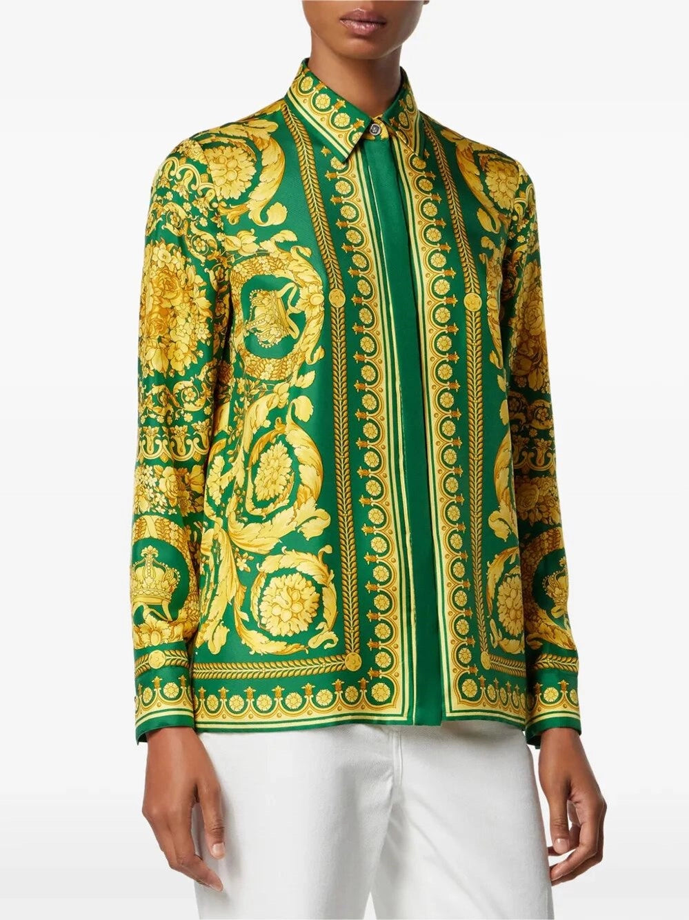 Versace Women Formal Shirt With `Baroque Heritage` Print VERSACE