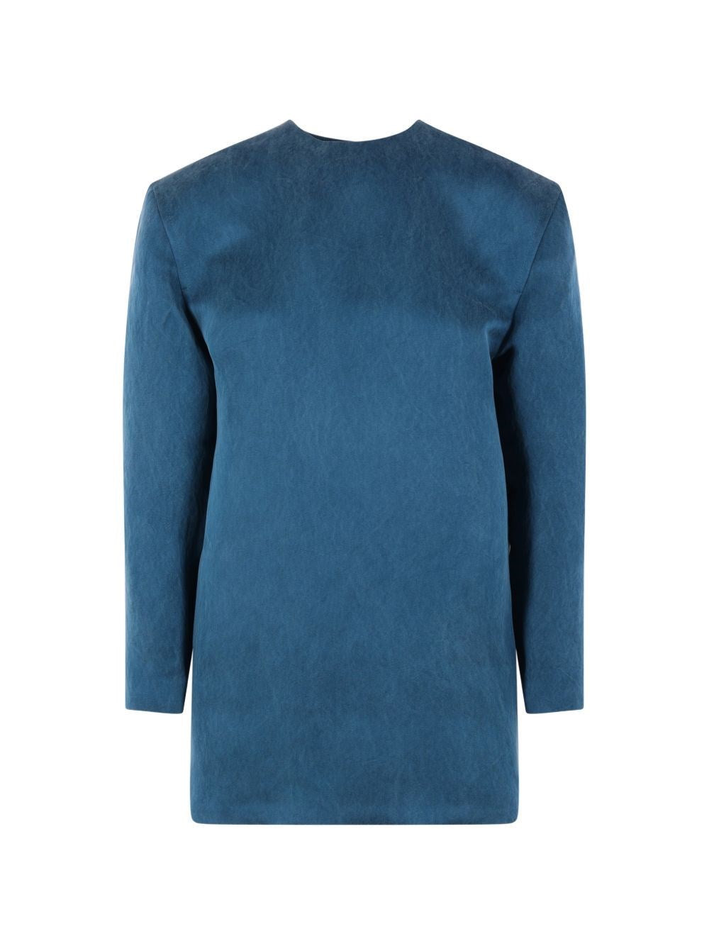 Saint Laurent Women Stonewashed Silk Satin Boxy Dress SAINT LAURENT