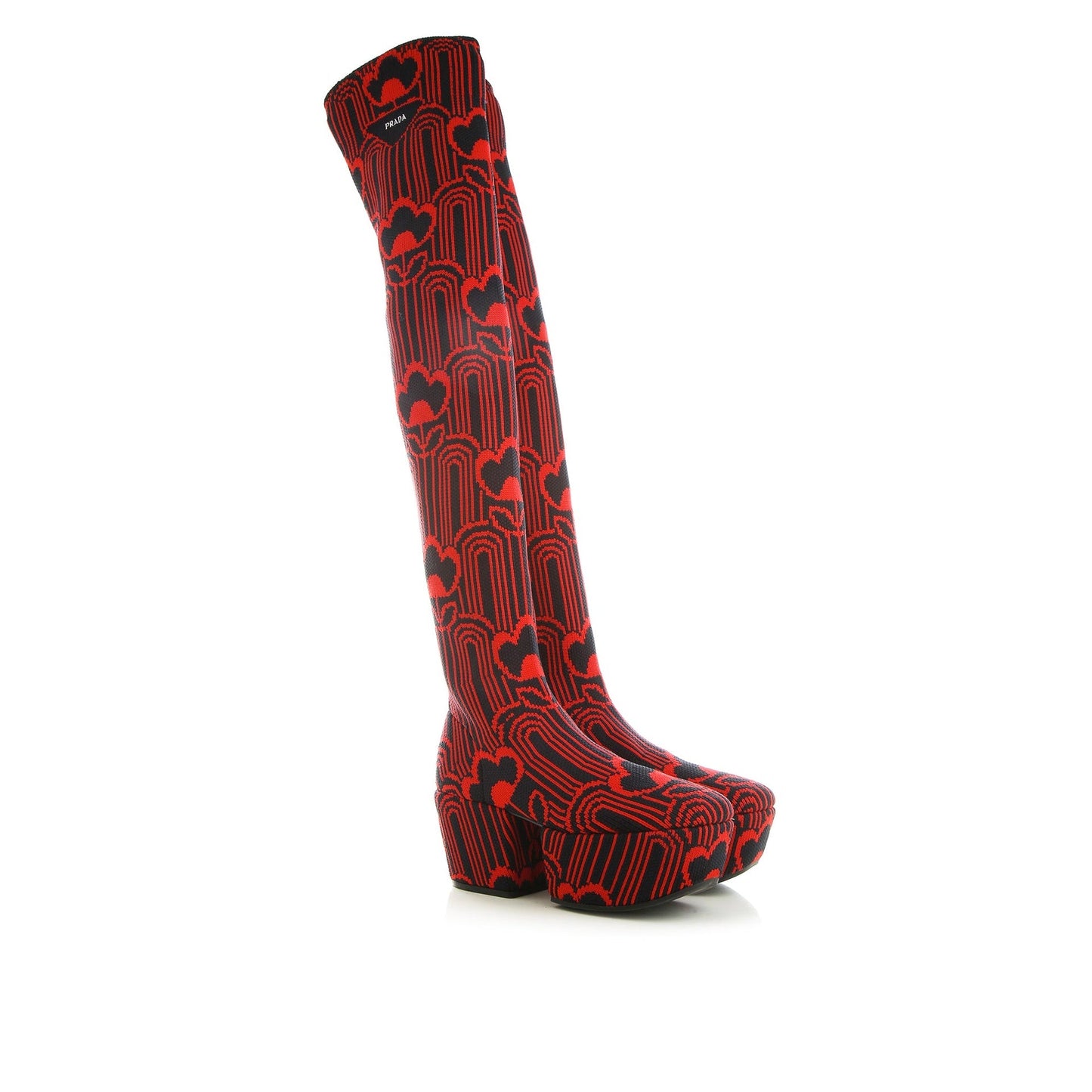 Prada Jaquard Embroidered Boots Women PRADA