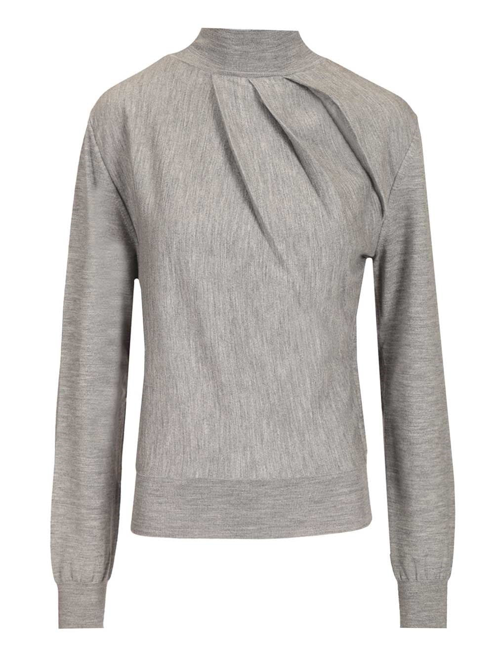 Givenchy Women Draped Wool Blend Turtleneck Sweater GIVENCHY