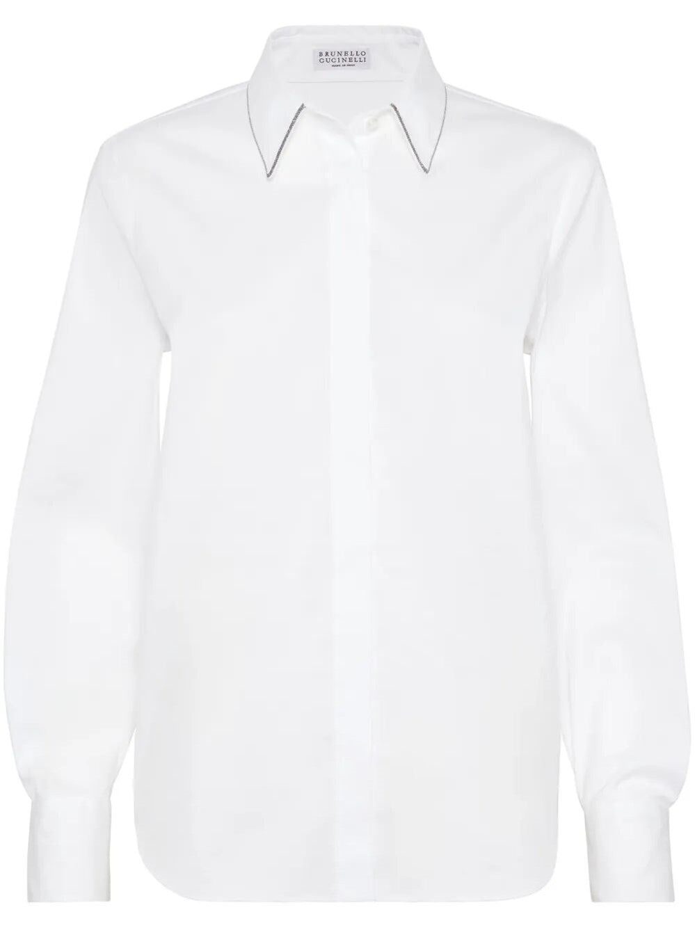 Brunello Cucinelli Women Shirt With Monili Trim At Collar