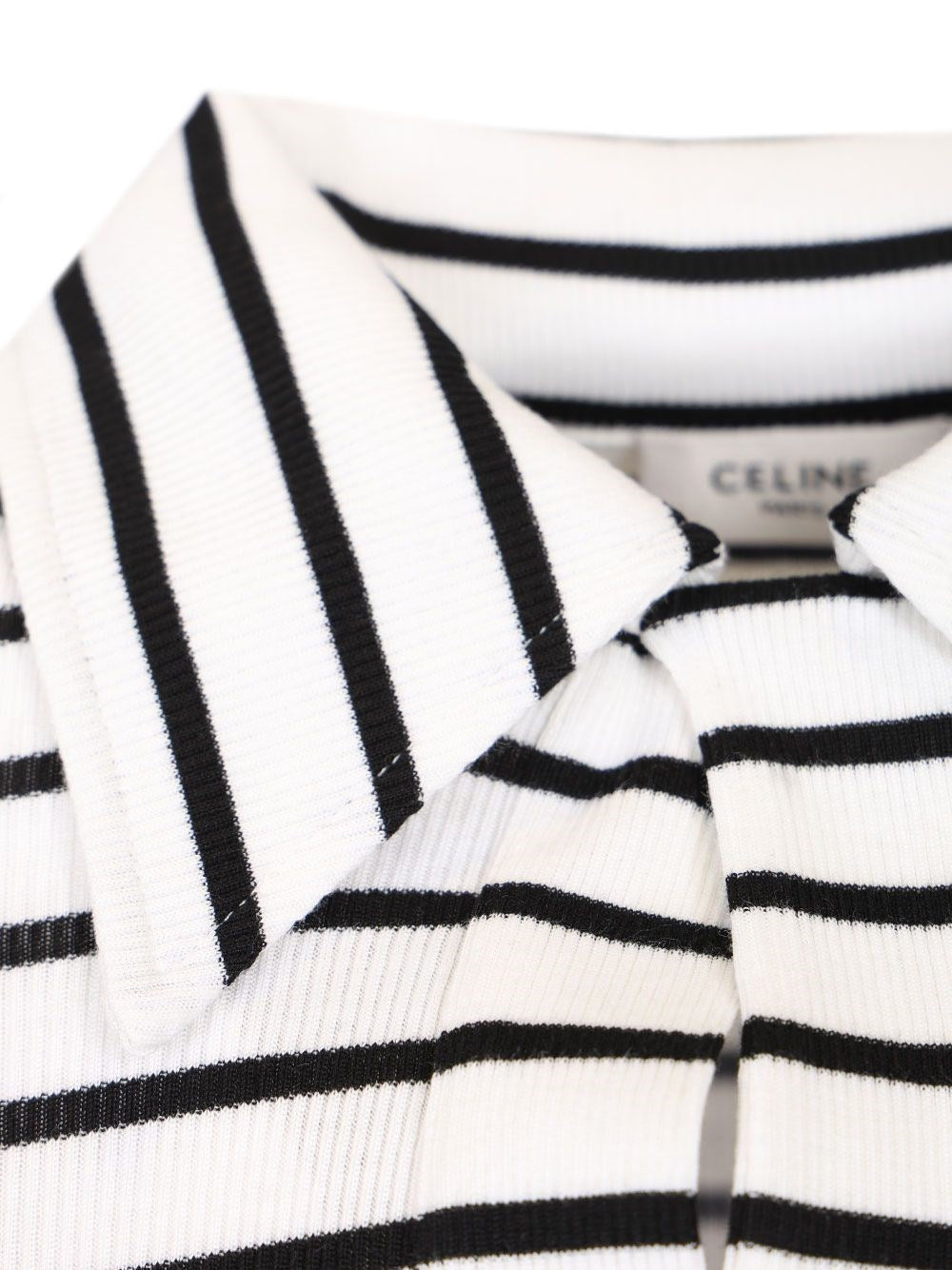Celine Women Striped Silk Jersey Polo Shirt CELINE