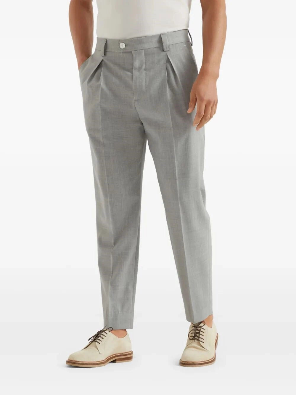 Brunello Cucinelli Men Virgin Wool Pants With Golf Tee Holder BRUNELLO CUCINELLI