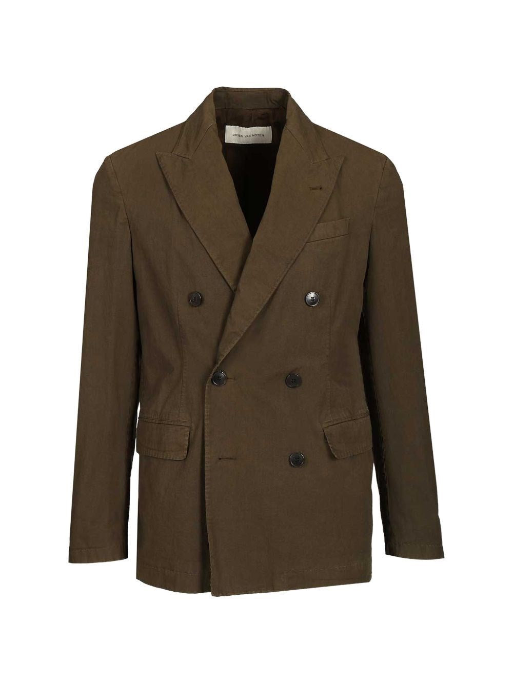 Dries Van Noten Men Double-Breasted Cotton Blazer DRIES VAN NOTEN