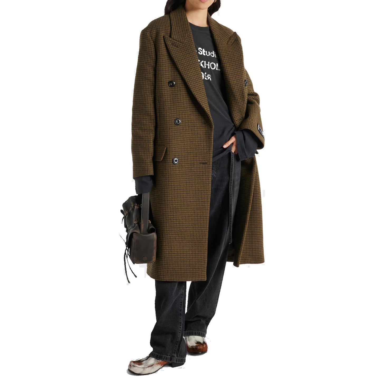 Acne Studios Checked Double-Breasted Wool Blend Coat Women ACNE STUDIOS