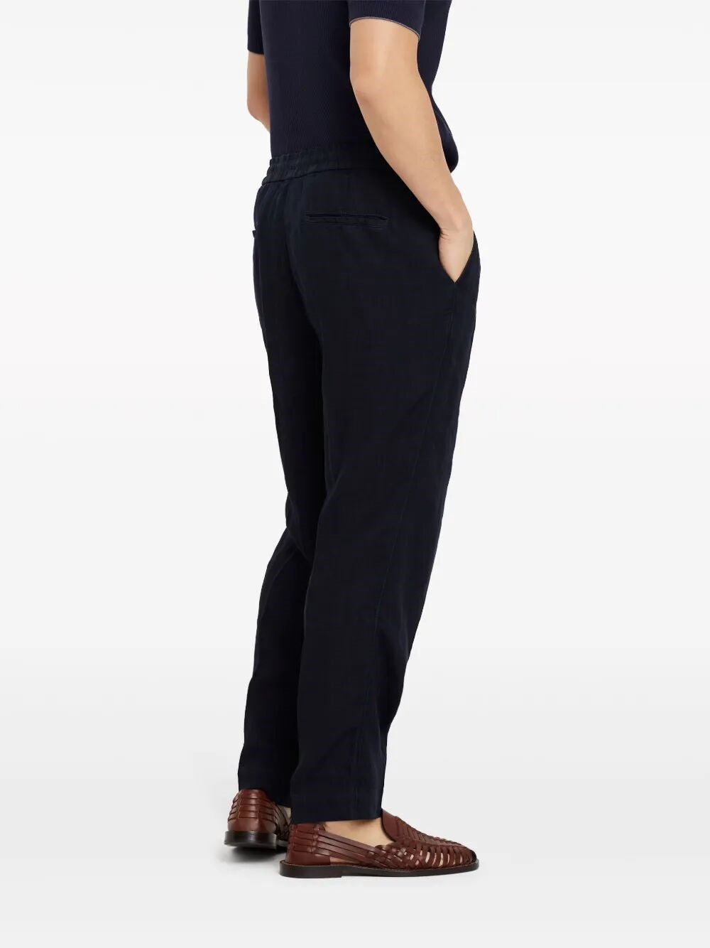 Brunello Cucinelli Men Garment-Dyed Pants With Drawstring And Double Pleats BRUNELLO CUCINELLI