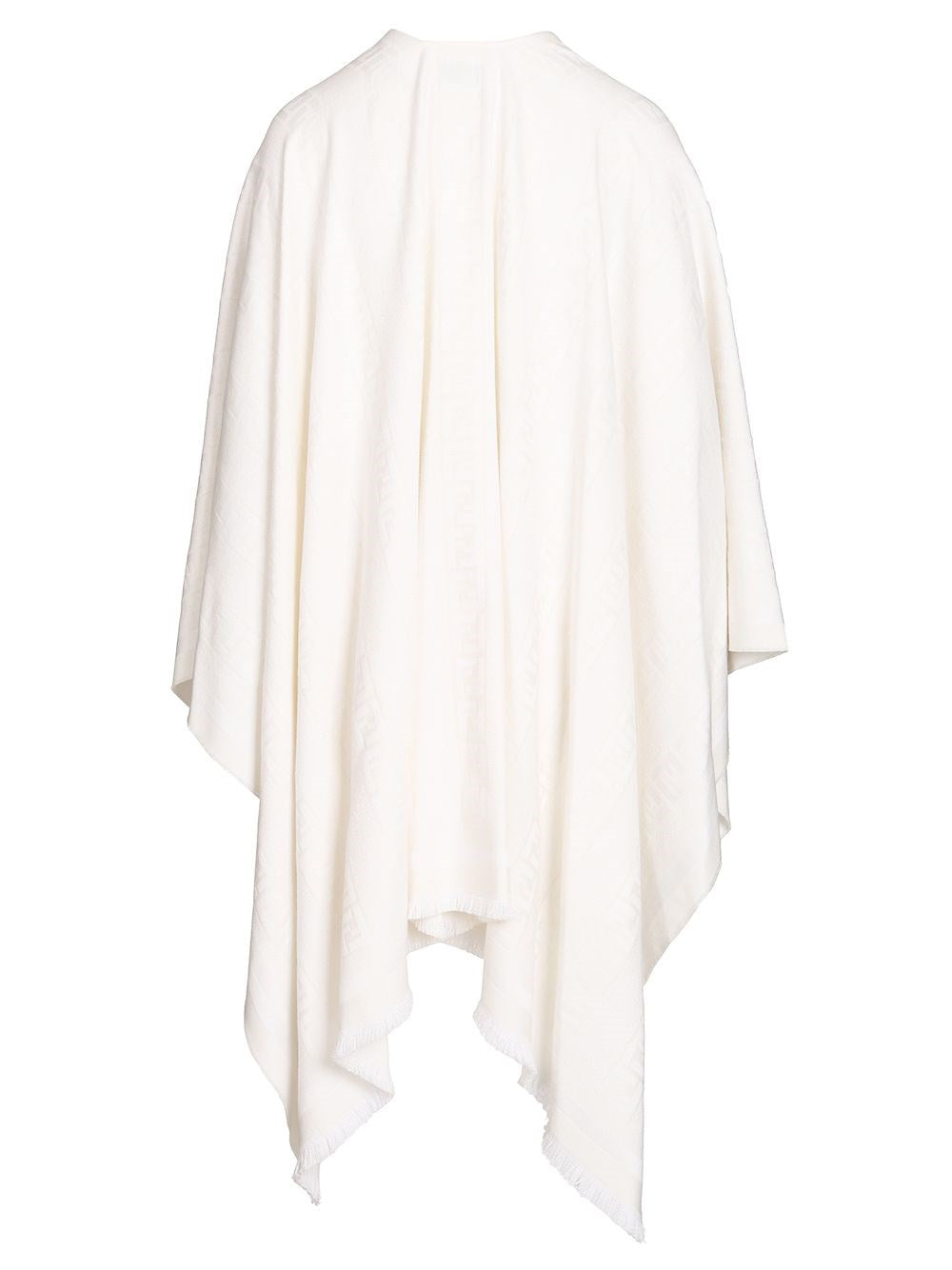 Fendi Women Ff Ivory Wool And Silk Poncho FENDI