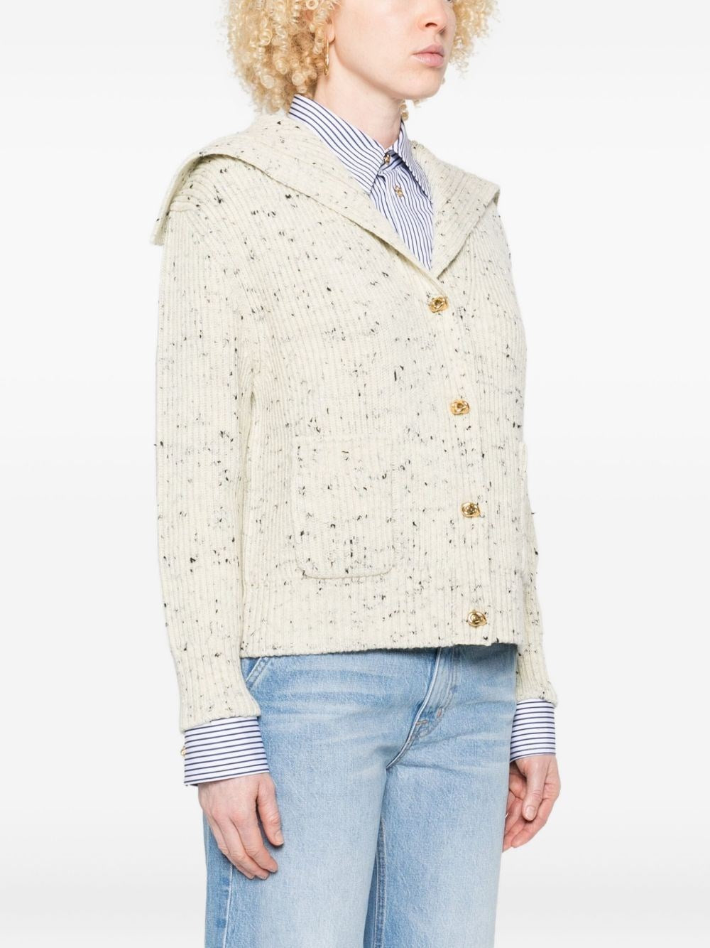 Bottega Veneta Women Ribbed Wool Cardigan BOTTEGA VENETA